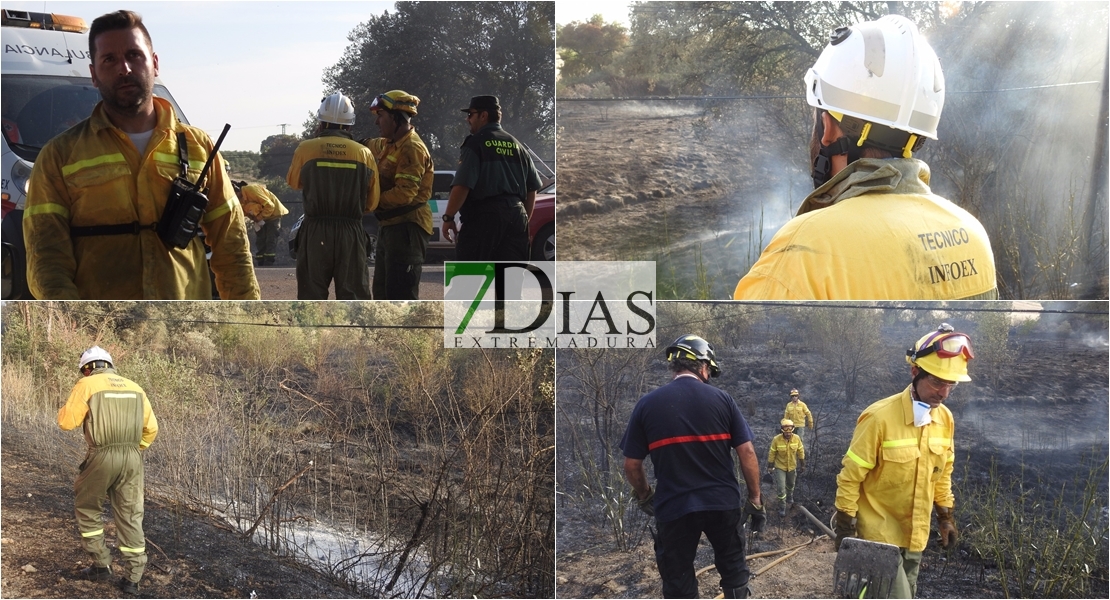 Imágenes del incendio en la Carretera de Sevilla (Badajoz)