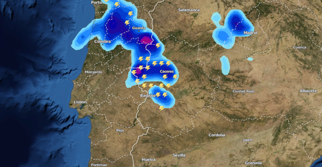 Las tormentas regresan este fin de semana a Extremadura, ¿en qué zonas podrá llover?