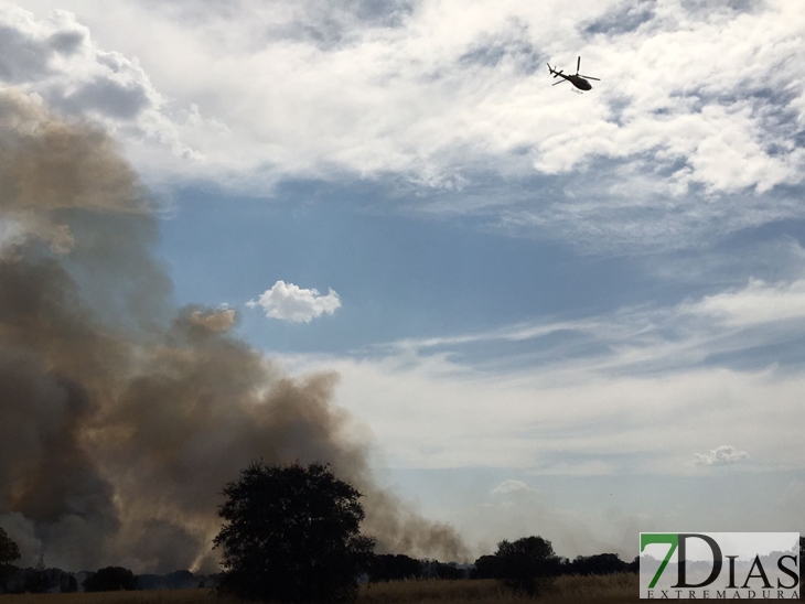 Importante incendio afecta a San Isidro (Badajoz)