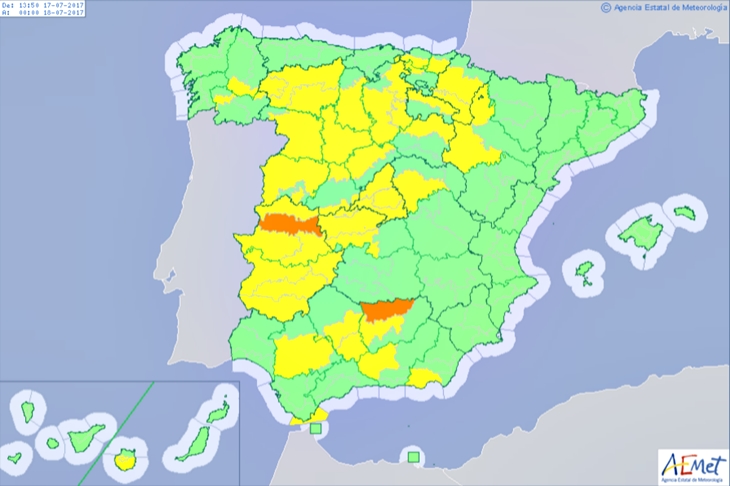 Aviso naranja para el Valle del Alagón y Campo Arañuelo