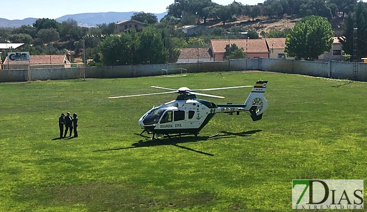Un helicóptero llega a La Codosera para atrapar al huido