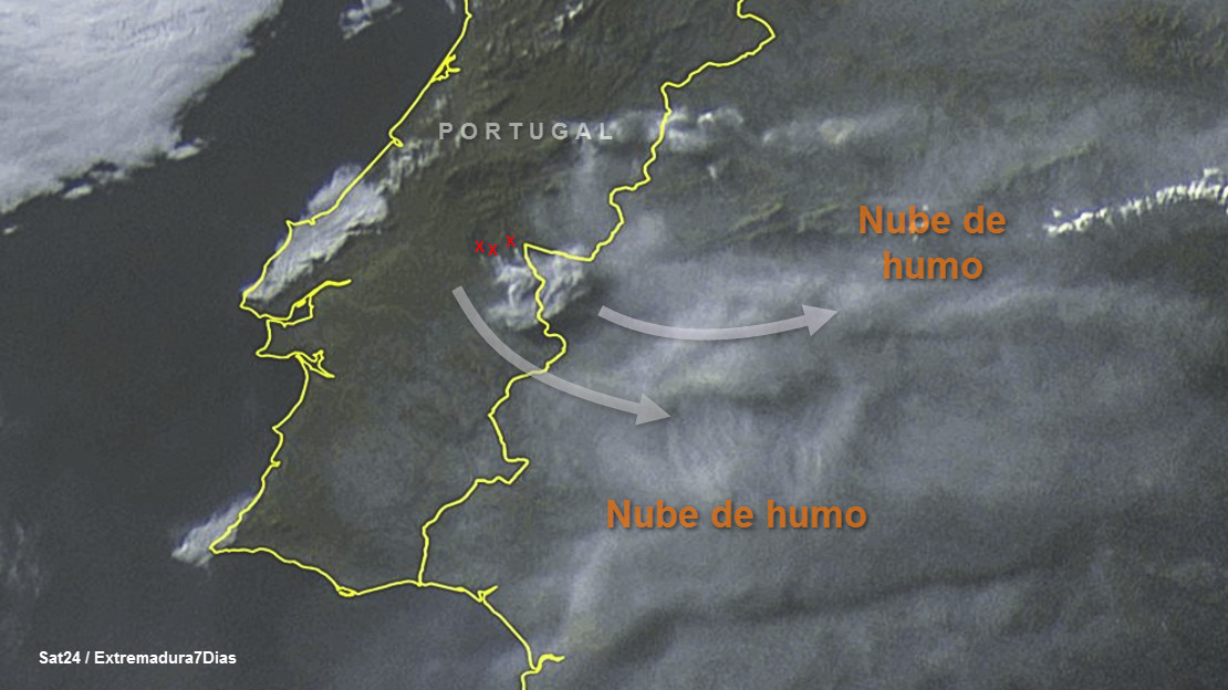 La nube de humo continuará afectando a Extremadura lo que queda de semana