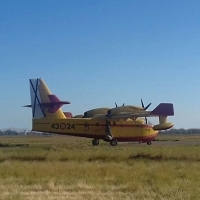 Un hidroavión de la Base Aérea se une a las labores de extinción