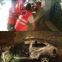 Un incendio de gran magnitud daña 24 turismos en un garaje de Badajoz