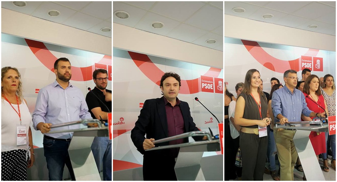 Los candidatos a dirigir el PSOE extremeño entregan sus avales
