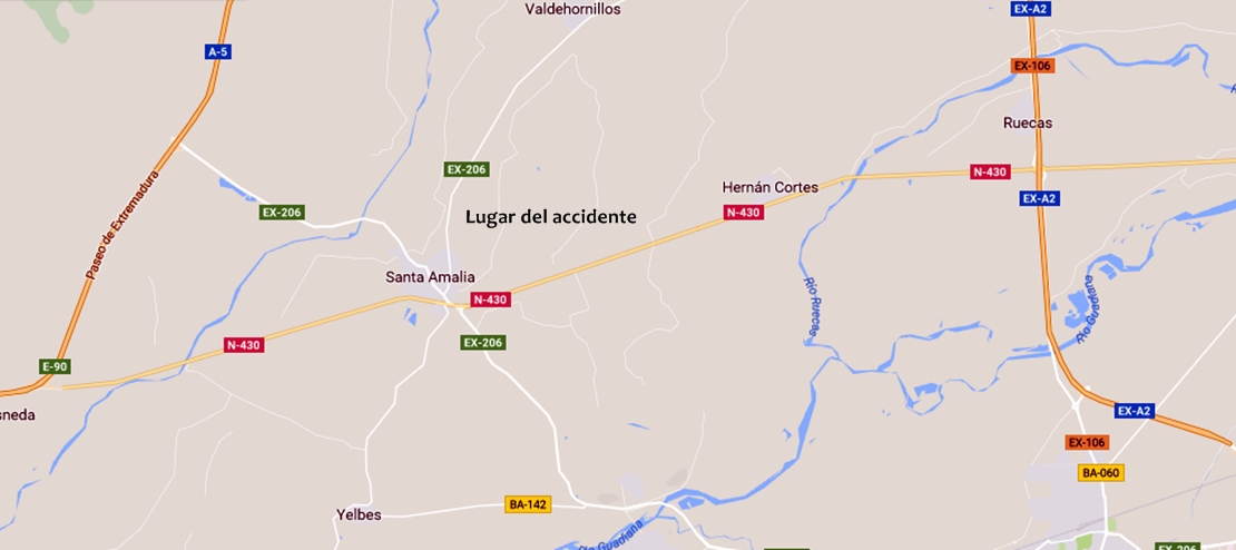 Fallece un hombre en un accidente de tráfico en la provincia de Badajoz