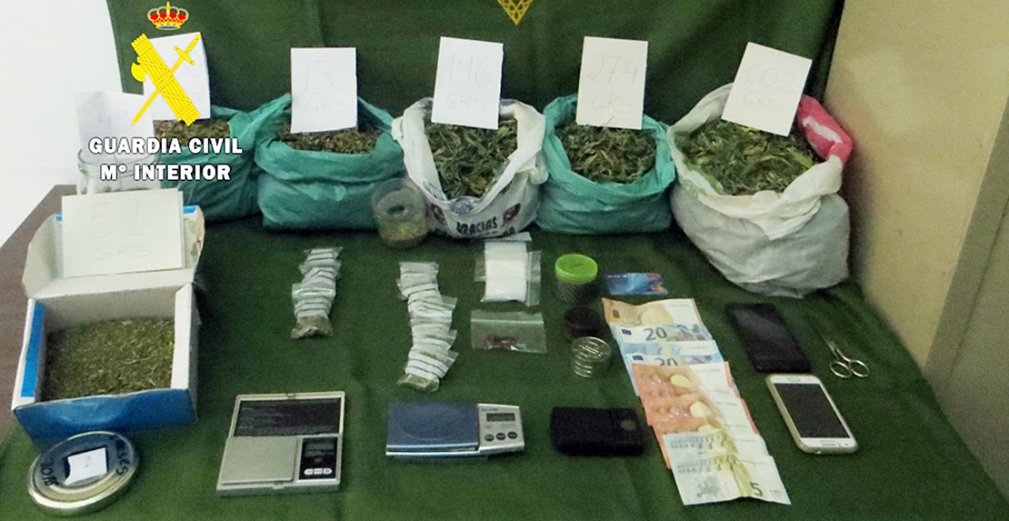 Desmantelado un punto de venta de marihuana en la provincia de Badajoz