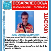 Desaparece un hombre de 54 años en Mérida