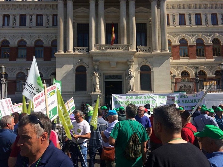 200 ganaderos extremeños se manifiestan ante el Ministerio de Agricultura