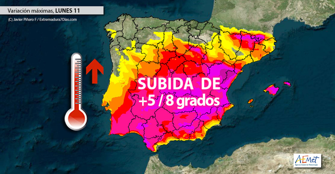 Ascenso notable de temperaturas este lunes, tras la bajada del fin de semana