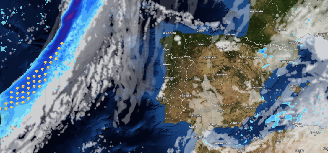 Tendencia al acercamiento de varios frentes a la península Ibérica, ¿dónde lloverá?