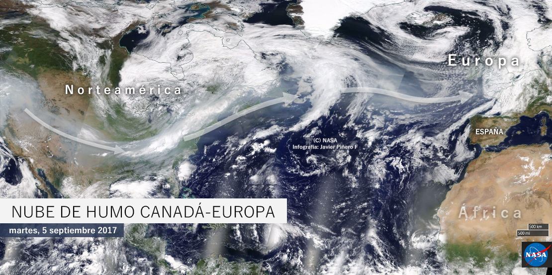 Enorme banda de humo llega a España de incendios en Canadá ¿Cómo es posible?