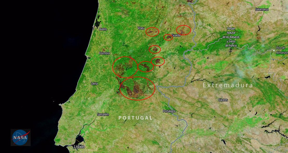 La huella de un verano catastrófico en el centro de Portugal
