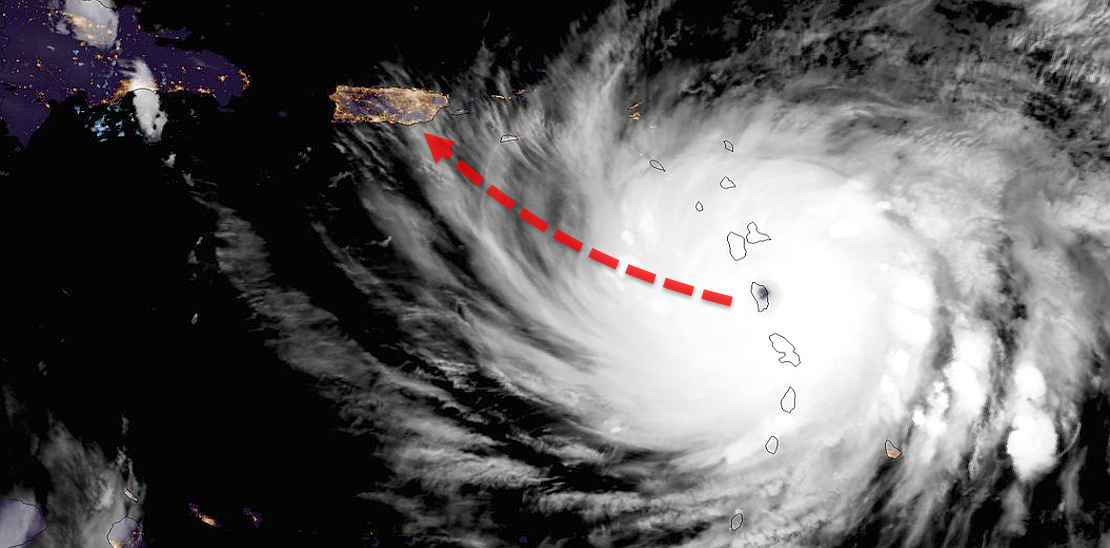 MARIA avanza hacia Puerto Rico, para causar daños potencialmente catastróficos