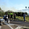 Incendio en una parcela de la carretera de Sevilla (Badajoz)