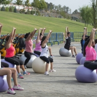 Los pacenses se pone en forma en el parque del Guadiana