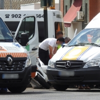 Accidente de tráfico en el Puente Nuevo (Badajoz)