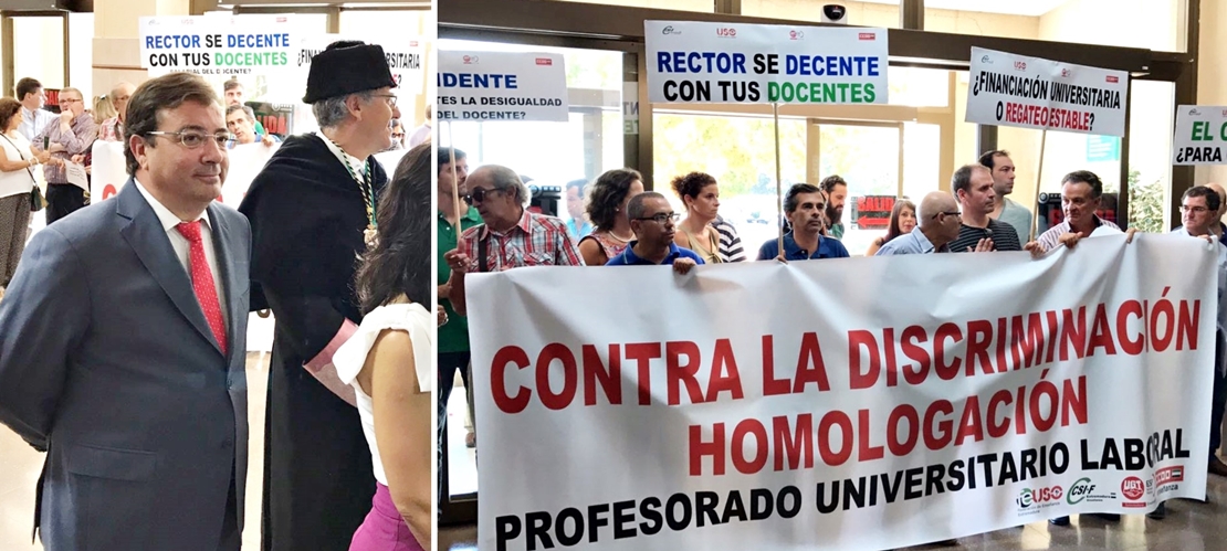 Protesta de los sindicatos por la homologación de las retribuciones económicas de los docentes