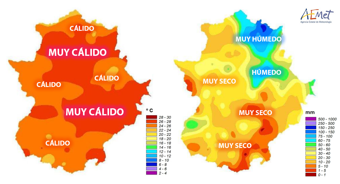 Extremadura ha tenido su segundo verano más cálido de los últimos 36 años