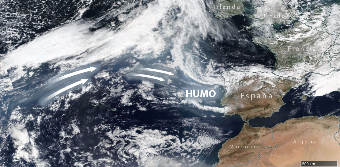 Se repite la llegada a España de humo procedente de incendios en Canadá y Estados Unidos