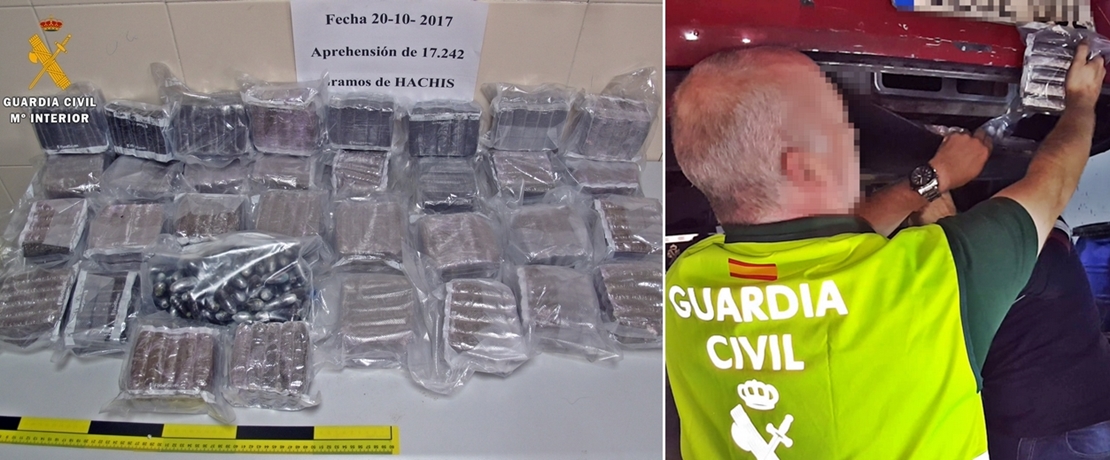 Intervienen 17 kg de droga oculta en un turismo en Torremejía