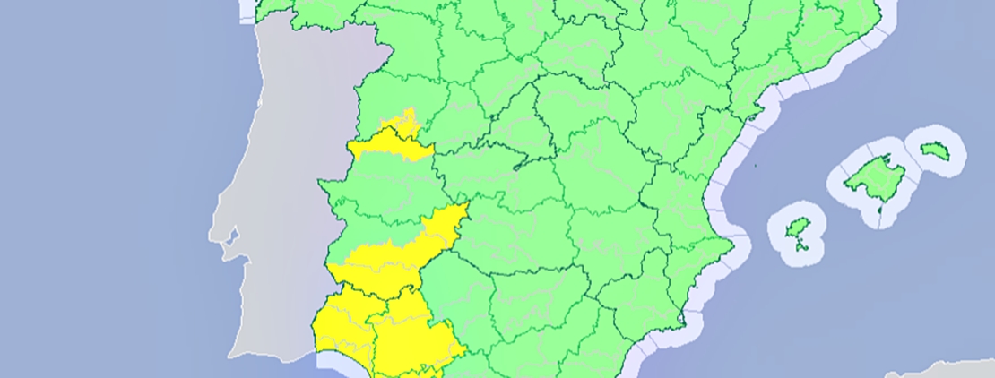 Activado el aviso amarillo por lluvias en buena parte de Extremadura