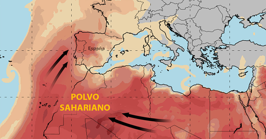En camino una nueva entrada de polvo sahariano los próximos días en la península