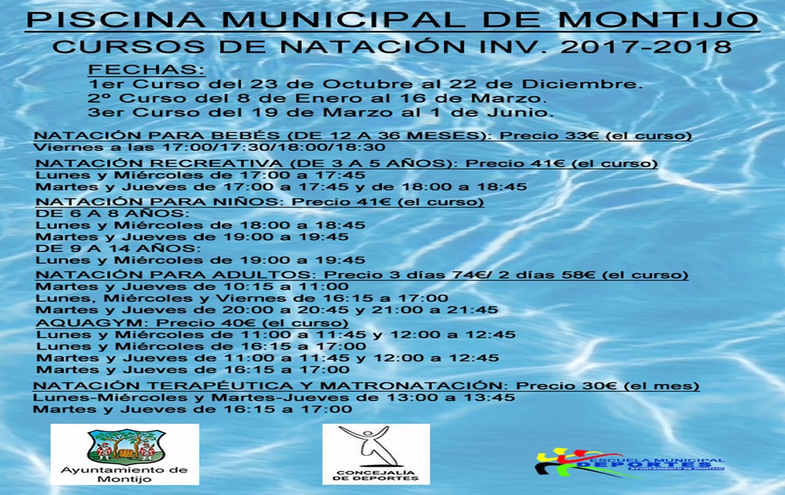 Montijo pone en marcha los cursos de natación de invierno