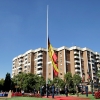 Multitud de pacenses celebran el día de la Fiesta Nacional en Badajoz