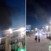 Un incendio sorprende a los viandantes de la Plaza Mayor de Cáceres