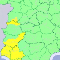 Activado el aviso amarillo por lluvias en buena parte de Extremadura
