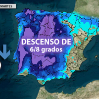 Caída notable de temperaturas, con hasta ¡15 grados menos! que la pasada semana