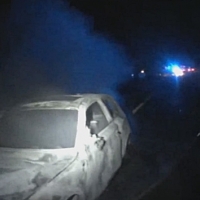 Se incendia un vehículo en la carretera Badajoz - Cáceres