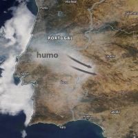 El humo de los incendios de Portugal vuelve a cubrir parte de Extremadura estos días