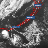 El huracán Ophelia roza la categoría 3 al sur de Azores