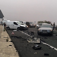 45 vehículos implicados en un accidente múltiple en la provincia de Cáceres