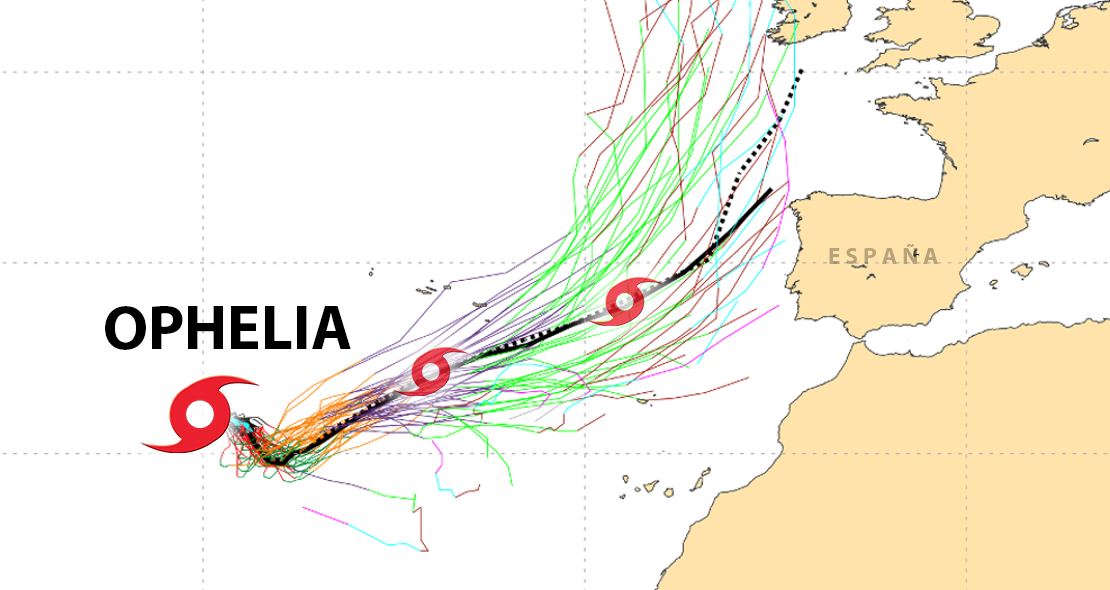 El huracán OPHELIA podría aproximarse a la península los próximos días