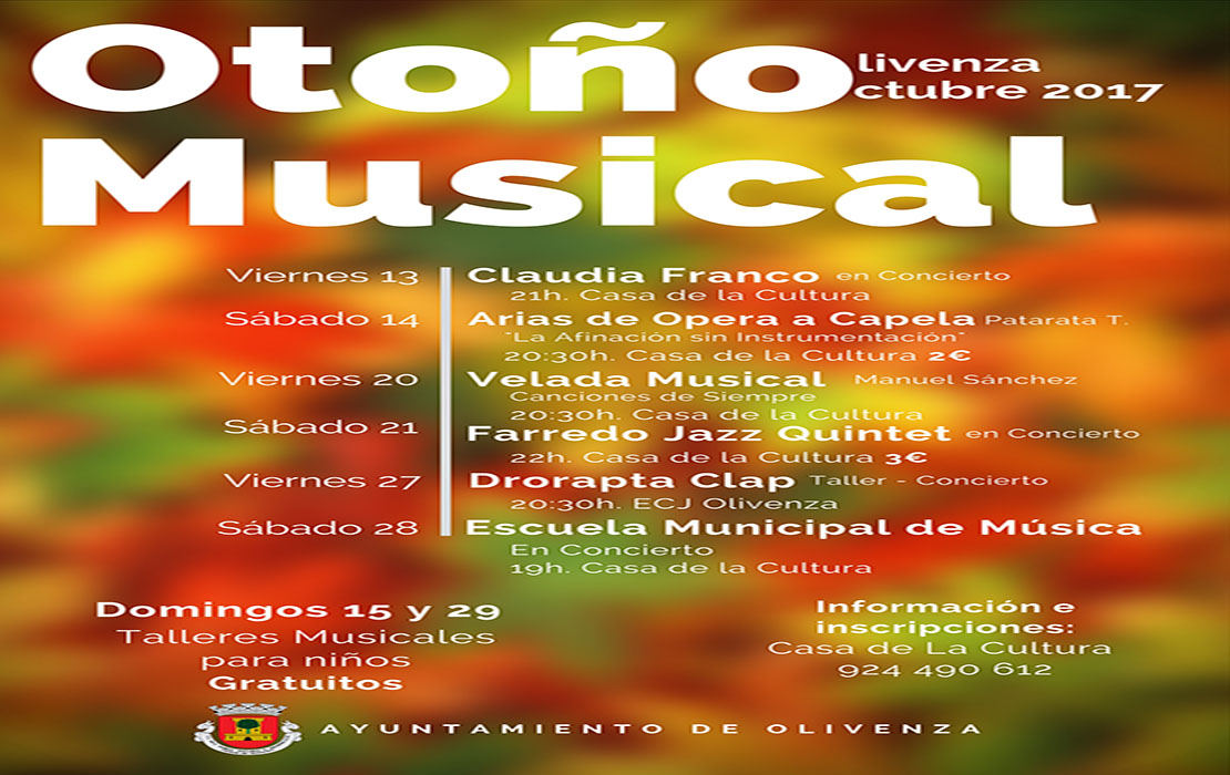 'Otoño Musical' en Olivenza protagonizado por artistas locales