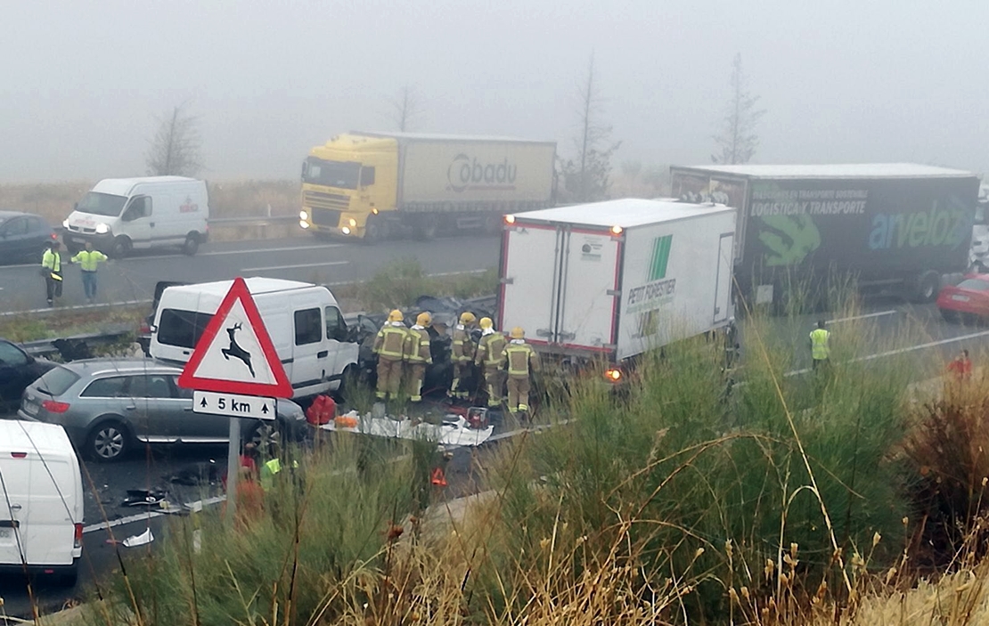 45 vehículos implicados en un accidente múltiple en la provincia de Cáceres