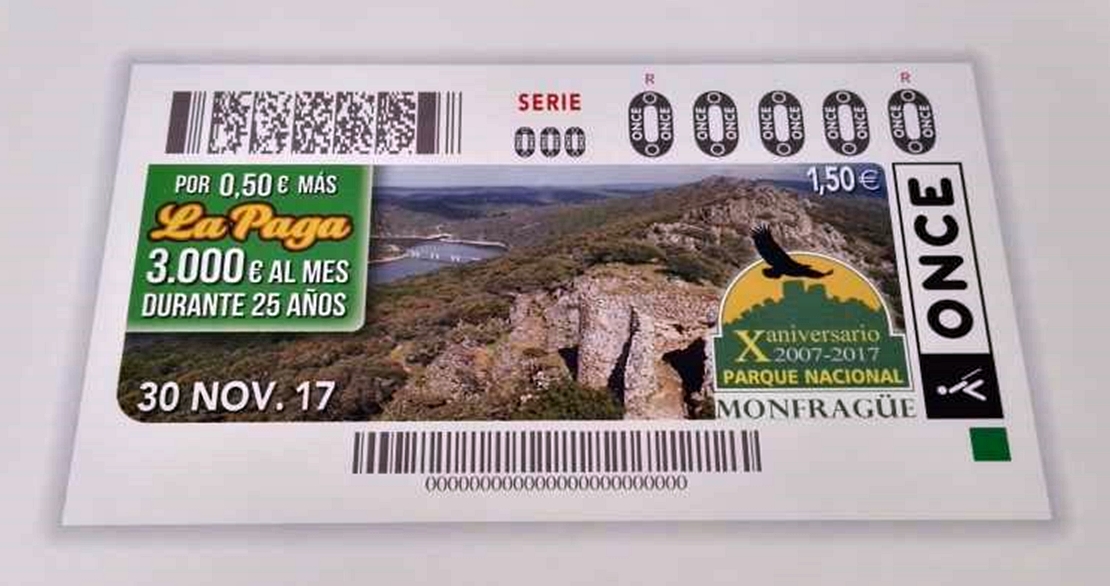 Monfragüe será la imagen del cupón de la ONCE