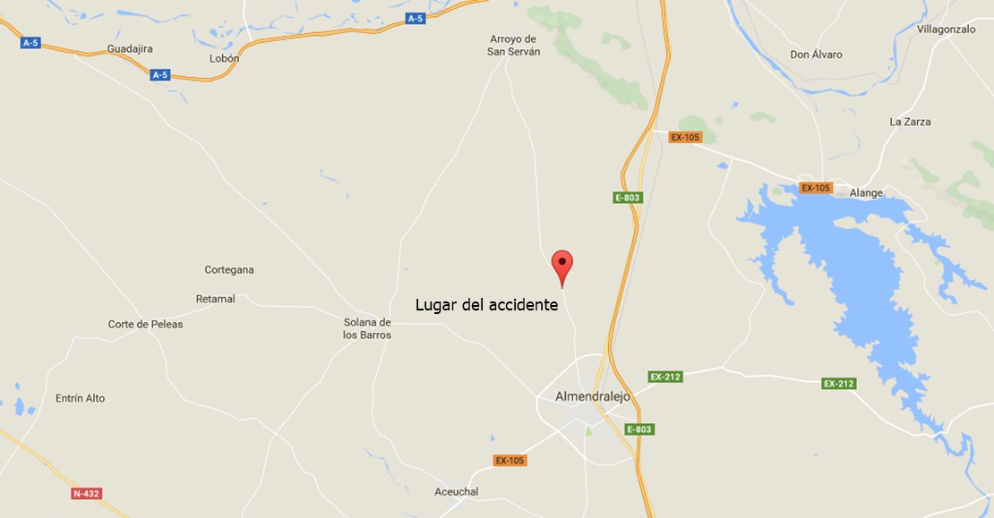Una mujer fallece en un accidente de tráfico en la provincia de Badajoz