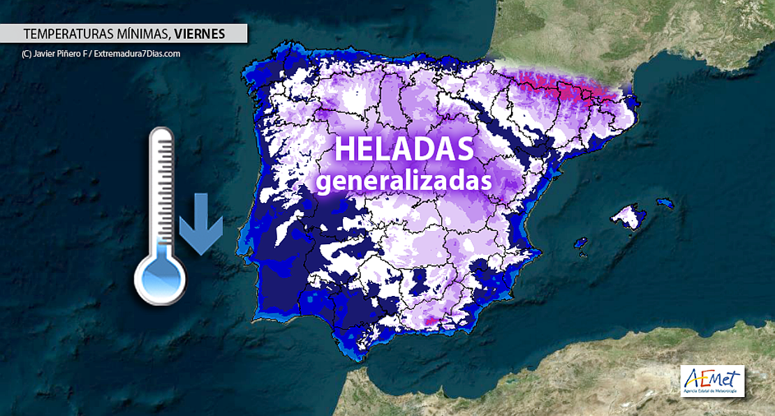 Las heladas se generalizarán a partir del jueves en gran parte del país