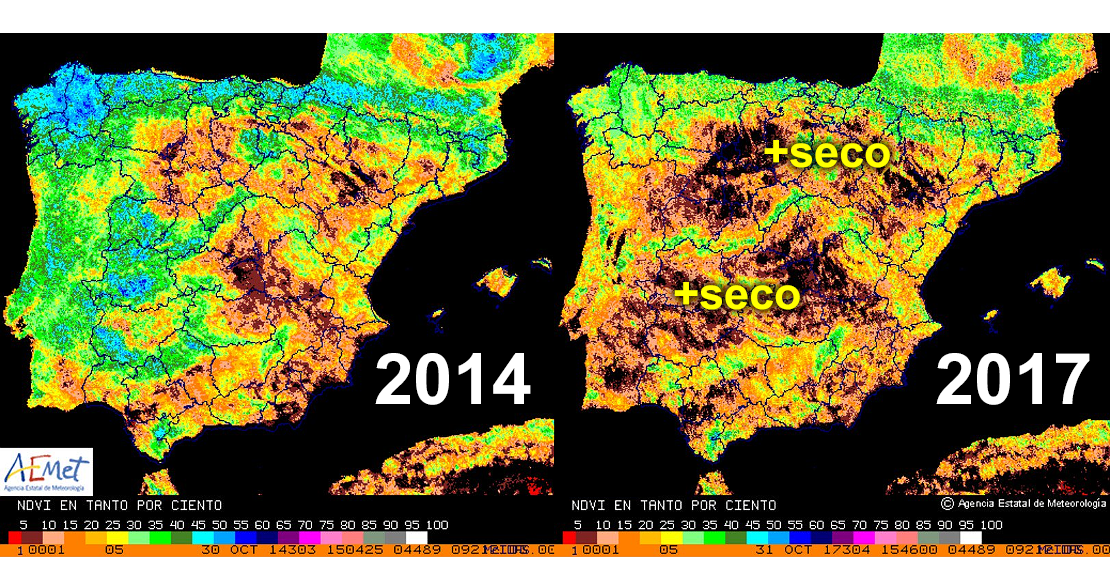 La importante sequía por la que atraviesa España, en dos mapas