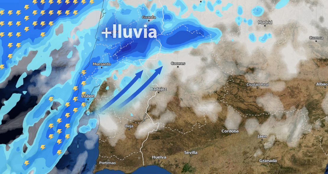 Lluvias abundantes en el norte de Cáceres los próximos días