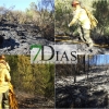 Bomberos forestales trabajan para sofocar un incendio en la Sierra de San Pedro