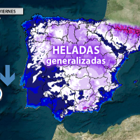 Las heladas se generalizarán a partir del jueves en gran parte del país