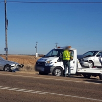 Colisión múltiple en la carretera de Olivenza