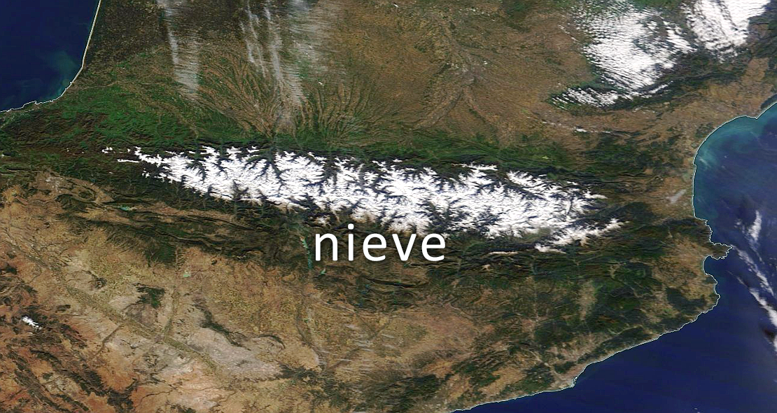 Así de espectacular lucen las últimas nevadas en Pirineos a ojos de satélite