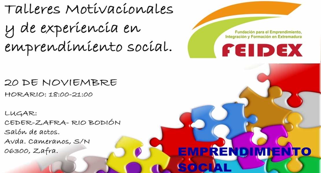 Talleres motivacionales y experiencia en emprendimiento social en Zafra