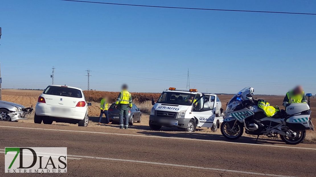 Colisión múltiple en la carretera de Olivenza